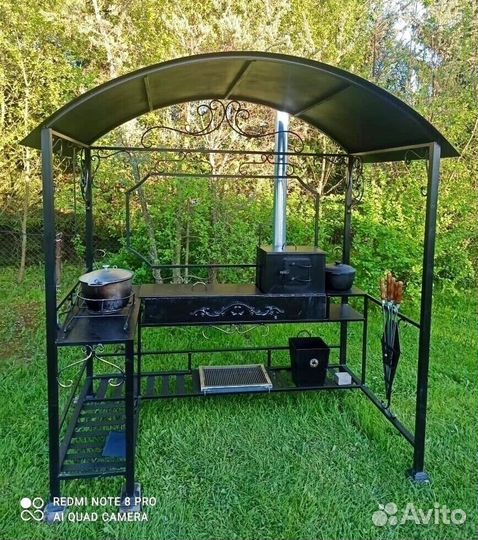 Мангал с печкой под казан