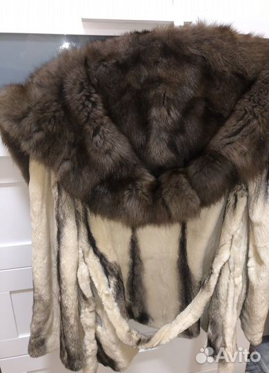 Шуба норковая с соболем