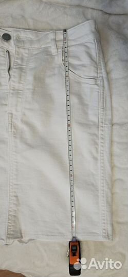 Джинсовая юбка белая 44