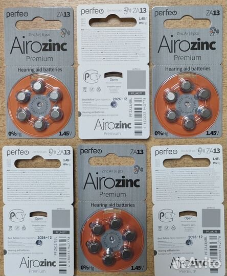 Батарейки для слуховых аппаратов ZA13