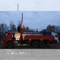 Аренда и услуги манипулятора-вездехода, стрела 7 т, 19 м, борт 9 т, 6 м, Щёлково