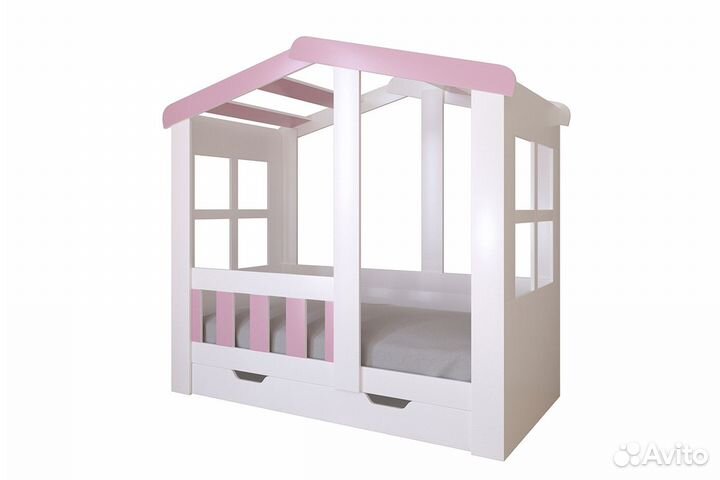 Кровать домик с ящиком, одноярусная 