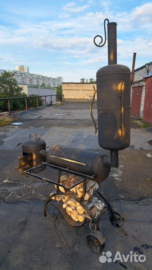 Мангал + коптильня + печь под казан