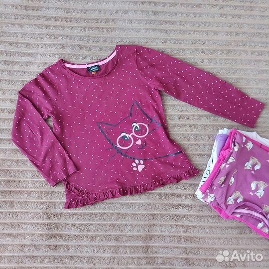 Лонгсливы на девочку 116 пакетом 6шт