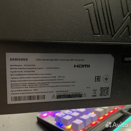 Монитор Samsung Odyssey G3 F27G35tfwi черный