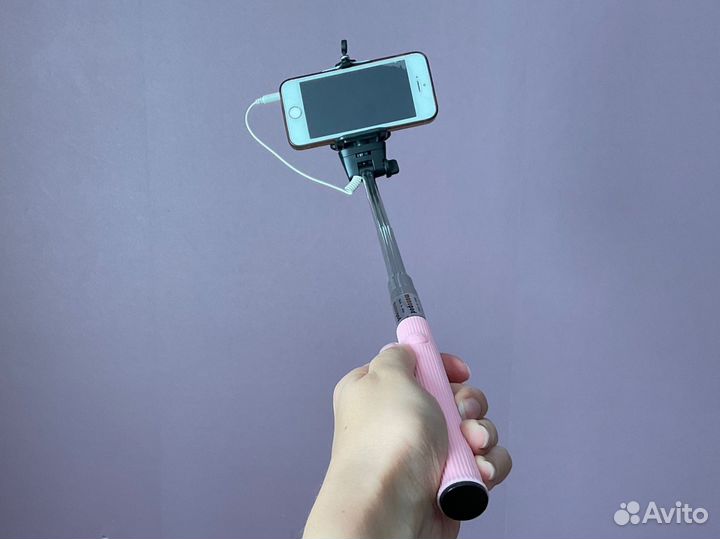 Селфи палка монопод с кнопкой для айфона