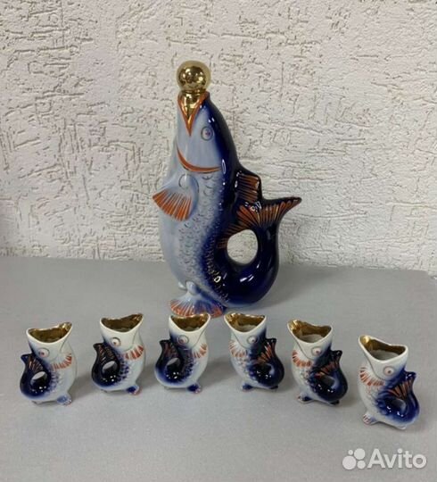 Набор стопок, графин, салфетница СССР