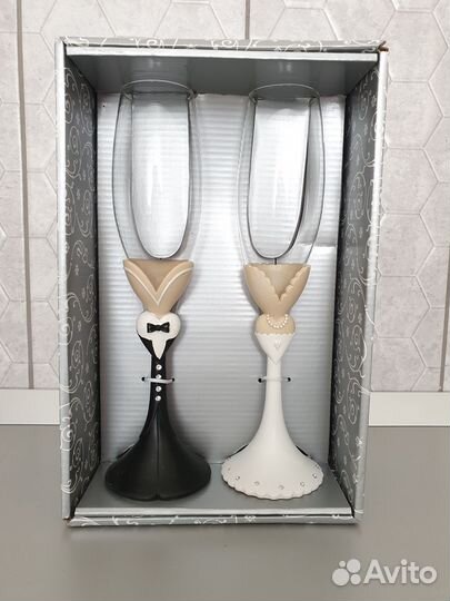 Бокалы для шампанского, свадебные, новые