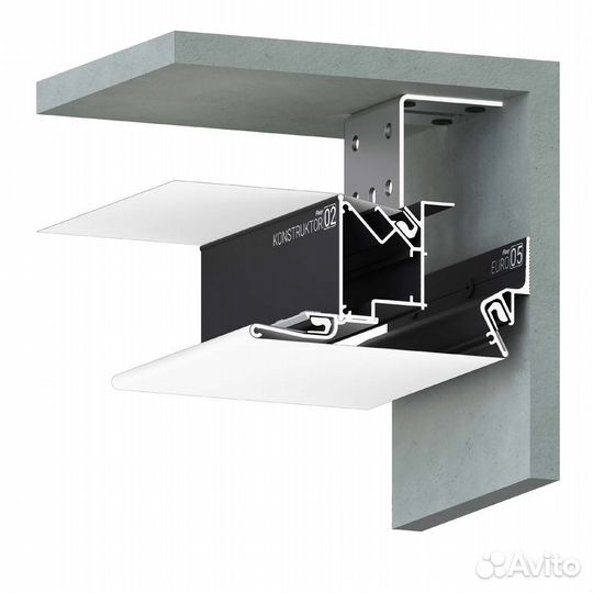 Профиль KON02 для многоуровневых натяжных потолков