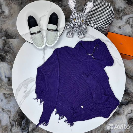 Кофточка фиолетовая вязанная