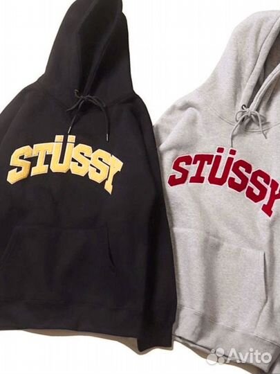 Худи stussy серое