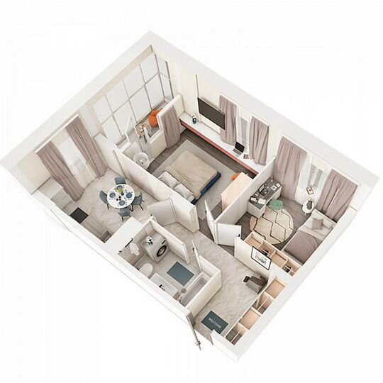 2-к. квартира, 53,7 м², 10/19 эт.