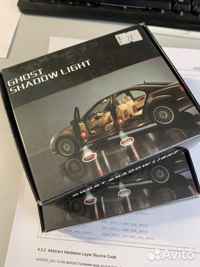 Подсветка в двери с логотипом peugeot, citroen