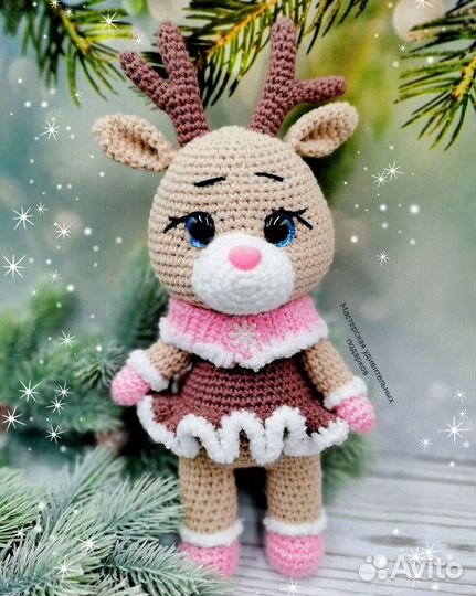 Вязаные игрушки, оленята