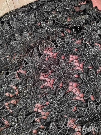 Ткань черный гипюр отрез