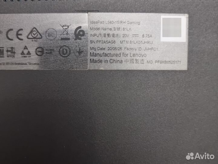 Игровой ноутбук Lenovo ideapad l340-15irh gaming