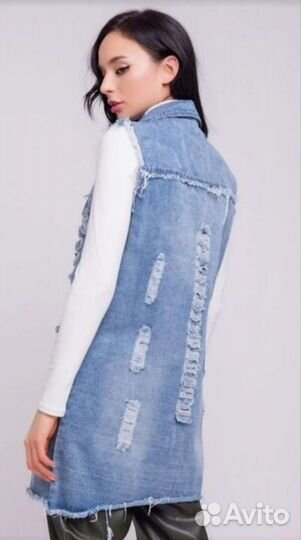 Джинсовый кардиган женский 46 48 новая