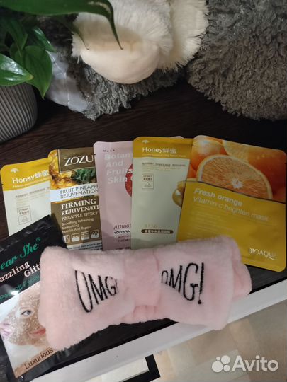 Мочалка, мочалка Губка, маски для лица и повязка