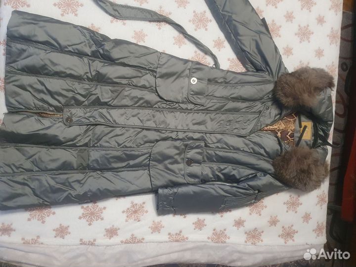 Пуховик зимний длинный женский 46
