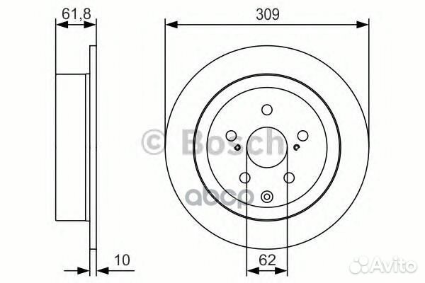 Диск тормозной задний 0986479T04 Bosch