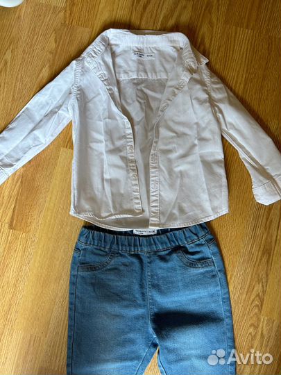 Комплект рубашка и джинсы 92