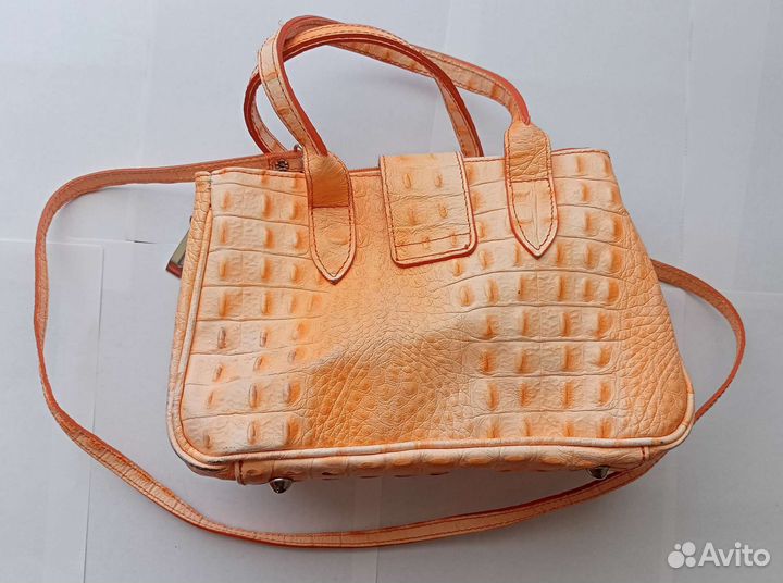 Сумка Borse in Pelle оранжевая под крокодила