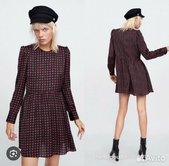 Zara платье с сердечками оригинал М