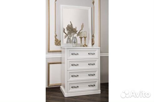 Зеркало мишель рамочное белый матовый