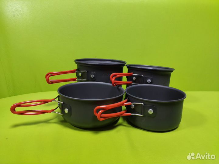 Комплект посуды походный алюминиевый 1л, 08л