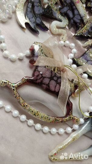 Ёлочные игрушки ручной работы из эпоксидной смолы