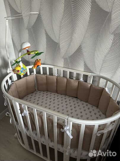 Круглая кроватка трансформер