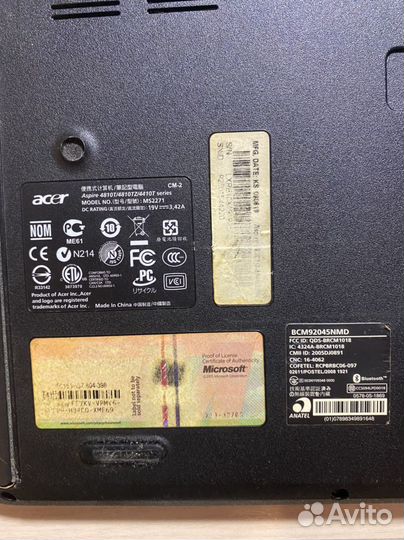 Ноутбук acer aspire 4810t ms2271