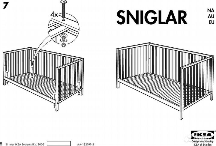 Детская кровать Sniglar IKEA