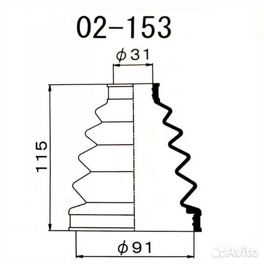 Пыльник шруса наружный toyota land cruiser prado 9
