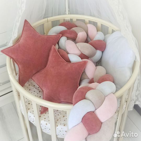 Комплект в кроватку бортик косичка