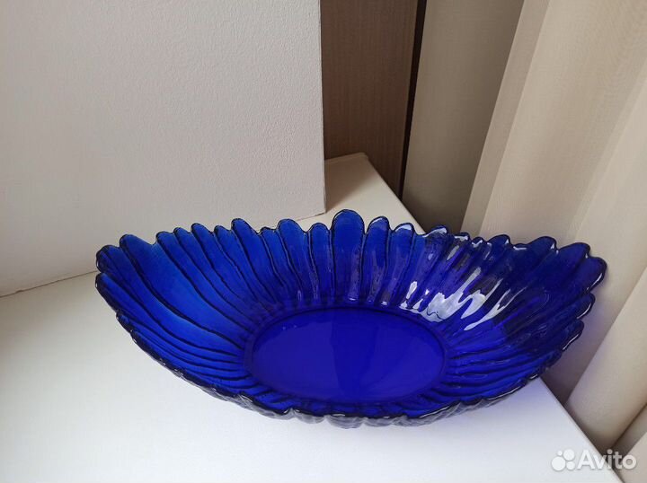 Блюдо и салатник из цветного стекла СССР