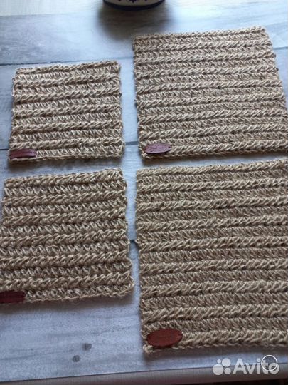 Салфетки из джута. Подставки под горячее