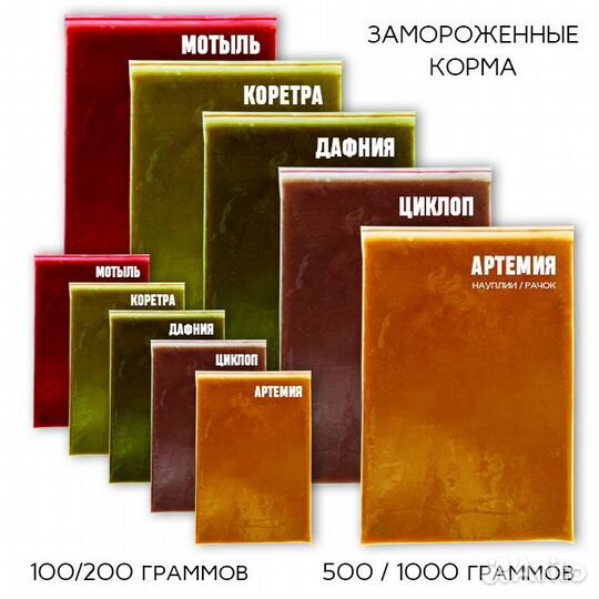 Корм замороженный и сухой для аквариумных рыбок