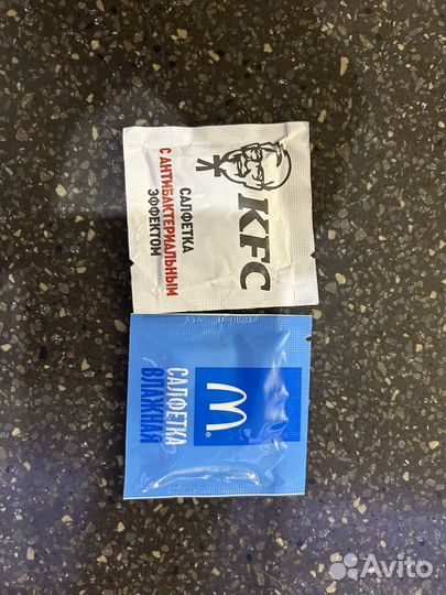 Владжная салфетка McDonald's в подарок KFC
