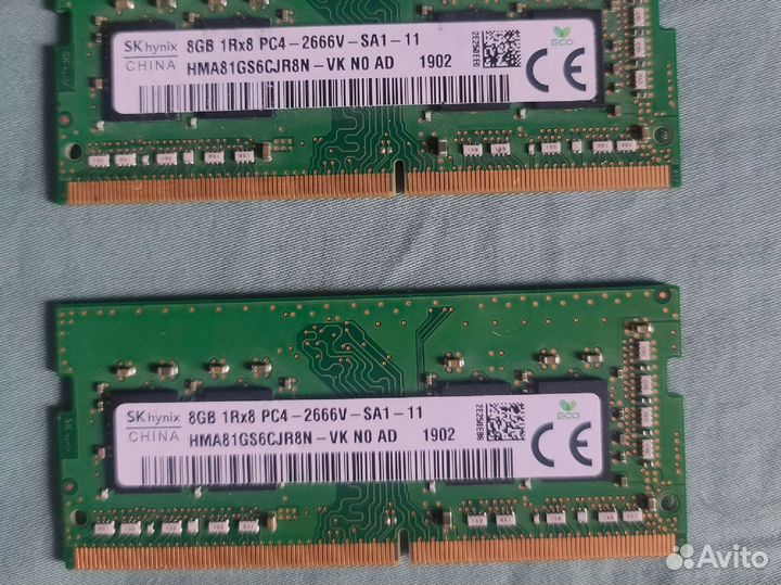 Оперативная память для ноутбука ddr4 8gb 2666 MHZ