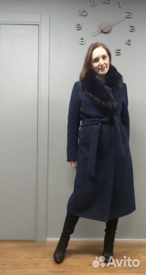Зимнее пальто, с мехом, 46-48 размер