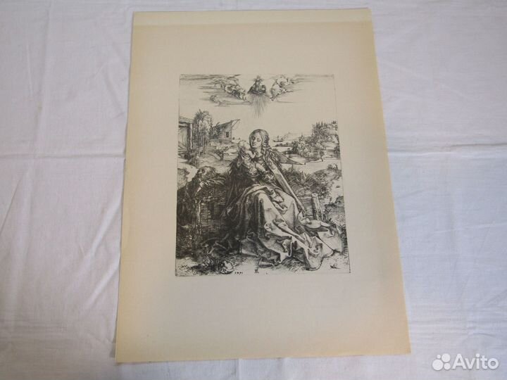 Гравюра старинная литография Дюрер 19-20 век №9749