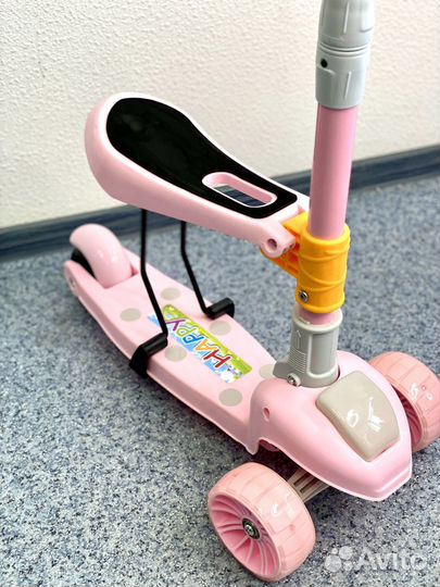 Самокат-беговел с подсветкой