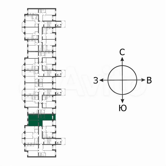2-к. квартира, 56,2 м², 4/5 эт.