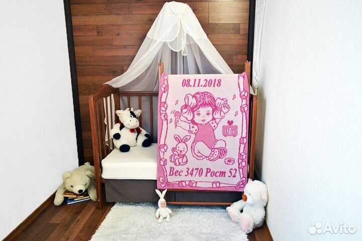 Подарок новорожденному - Одеяло детское именное