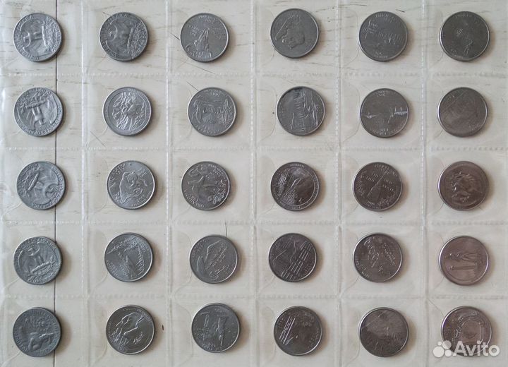 25 центов США, квотеры 112 шт. (штаты/нацпарки+)