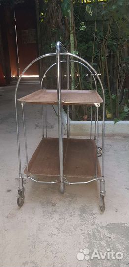 Сервировочный столик на колесиках складной СССР