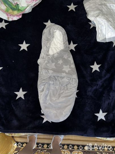 Пеленка-трансформер с капюшоном зимняя