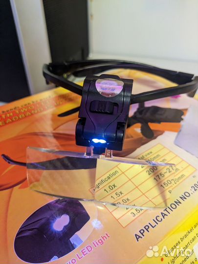 Очки/лупа на голову для пайки/точных работ