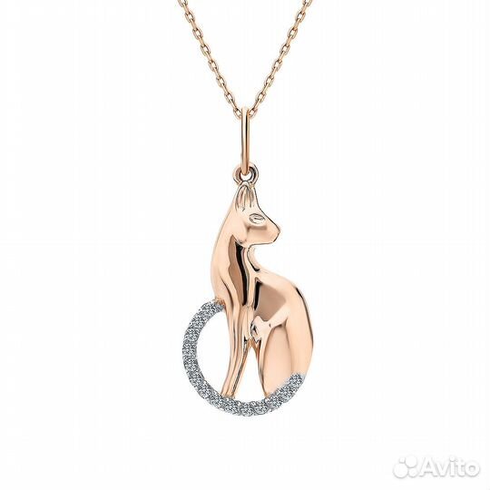 Подвеска золотая Кошка